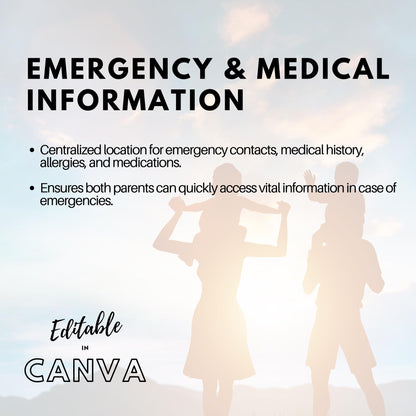 Co-Parenting Journal | Printable Digital Planner for Separated Parents | Shared Custody Organizer | Child’s Well-being | Editable on Canva - Social Canvas