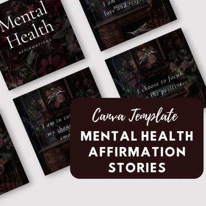 200 Mental Health Affirmation Stories Canva Templates | Aesthetic Mindfulness & Self-Care Instagram Kit - Social Canvas
