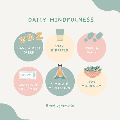 Mindfulness Templates | Canva Social Media Kit for Wellness, Mental Health and Self-Care | Instagram, Pinterest and Facebook - Social Canvas