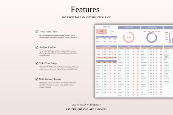 Personal Finance Budget Template – 45/30/20/5 Rule Tracker for Excel & Google Sheets - Social Canvas