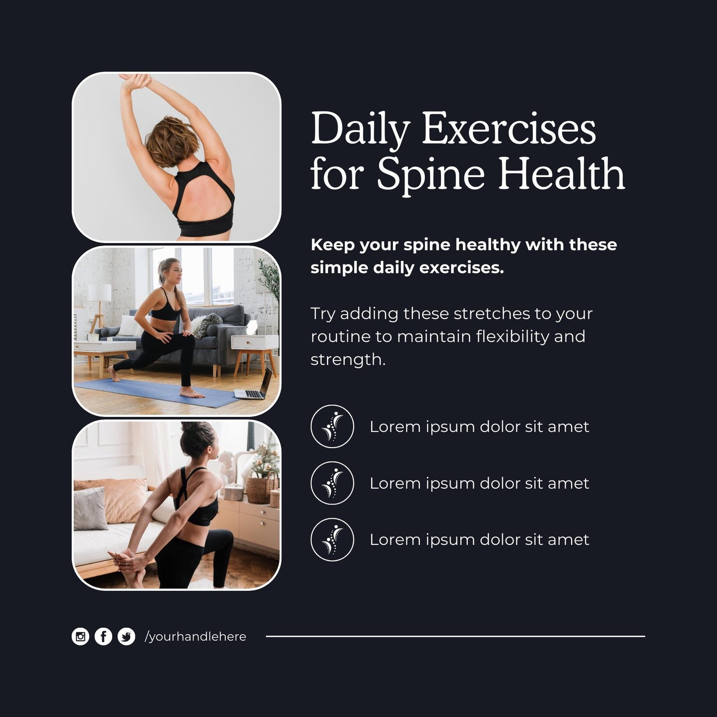 60 Chiropractor Social Media Templates | Editable Canva Templates | Chiropractic Care, Wellness and Health Marketing | Instant Download - Social Canvas