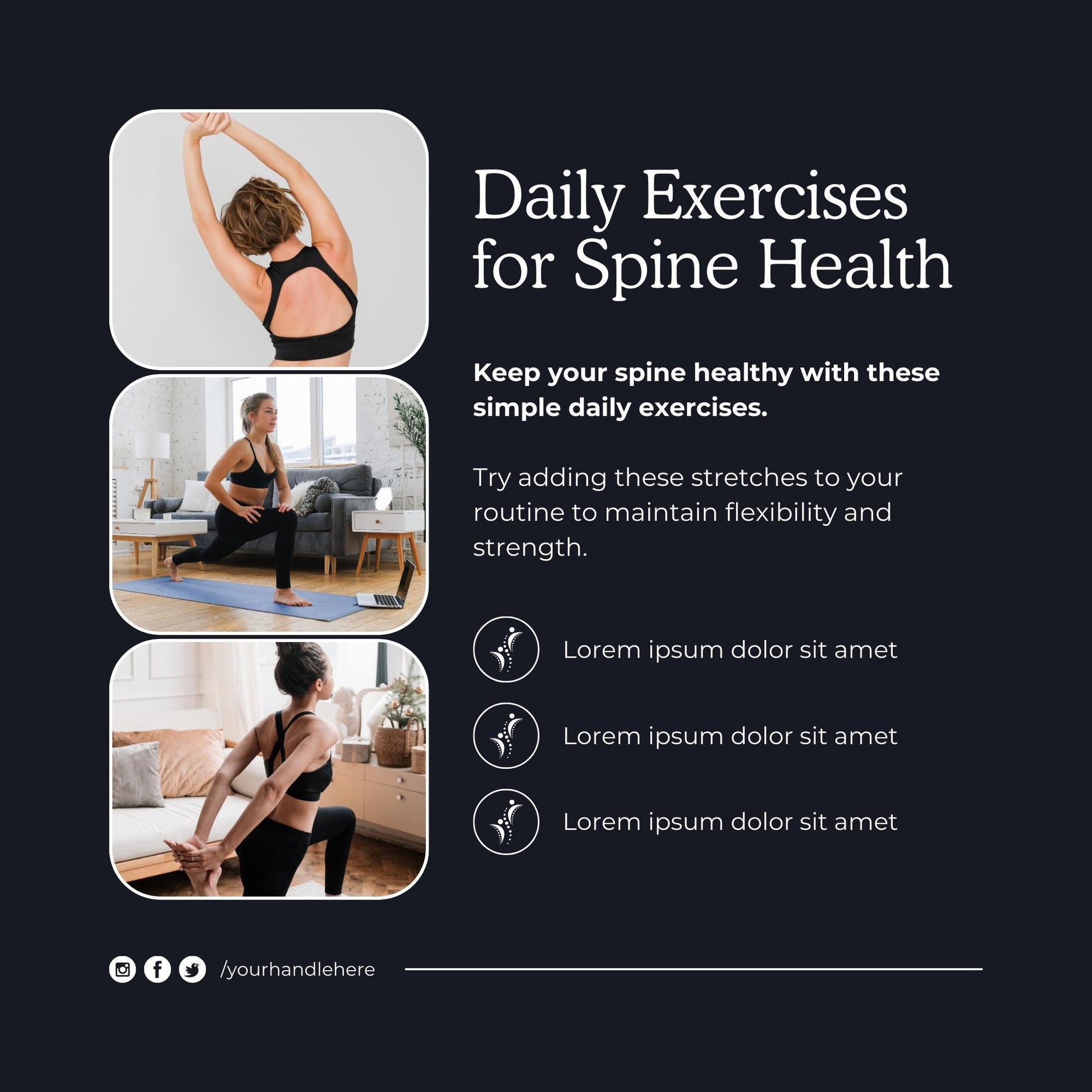 60 Chiropractor Social Media Templates | Editable Canva Templates | Chiropractic Care, Wellness and Health Marketing | Instant Download - Social Canvas