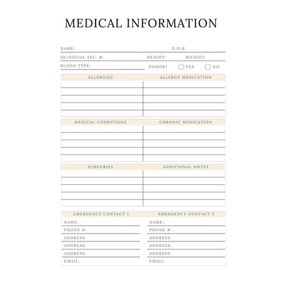 Medical Planner Canva Template | Printable Health Tracker | Doctor Appointment and Medication Log | Wellness and Symptom Journal - Social Canvas