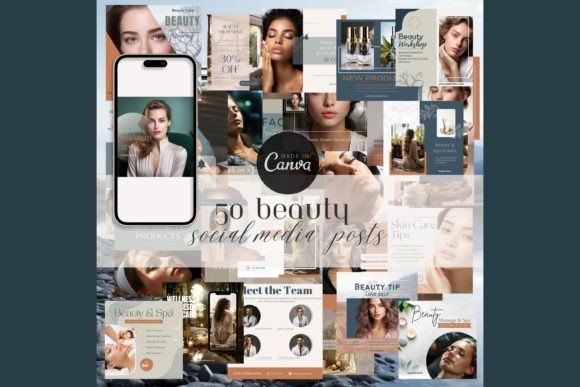 50 Social Media Post Template for Beauty - Social Canvas