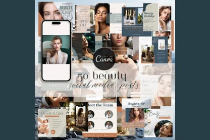 50 Social Media Post Template for Beauty - Social Canvas