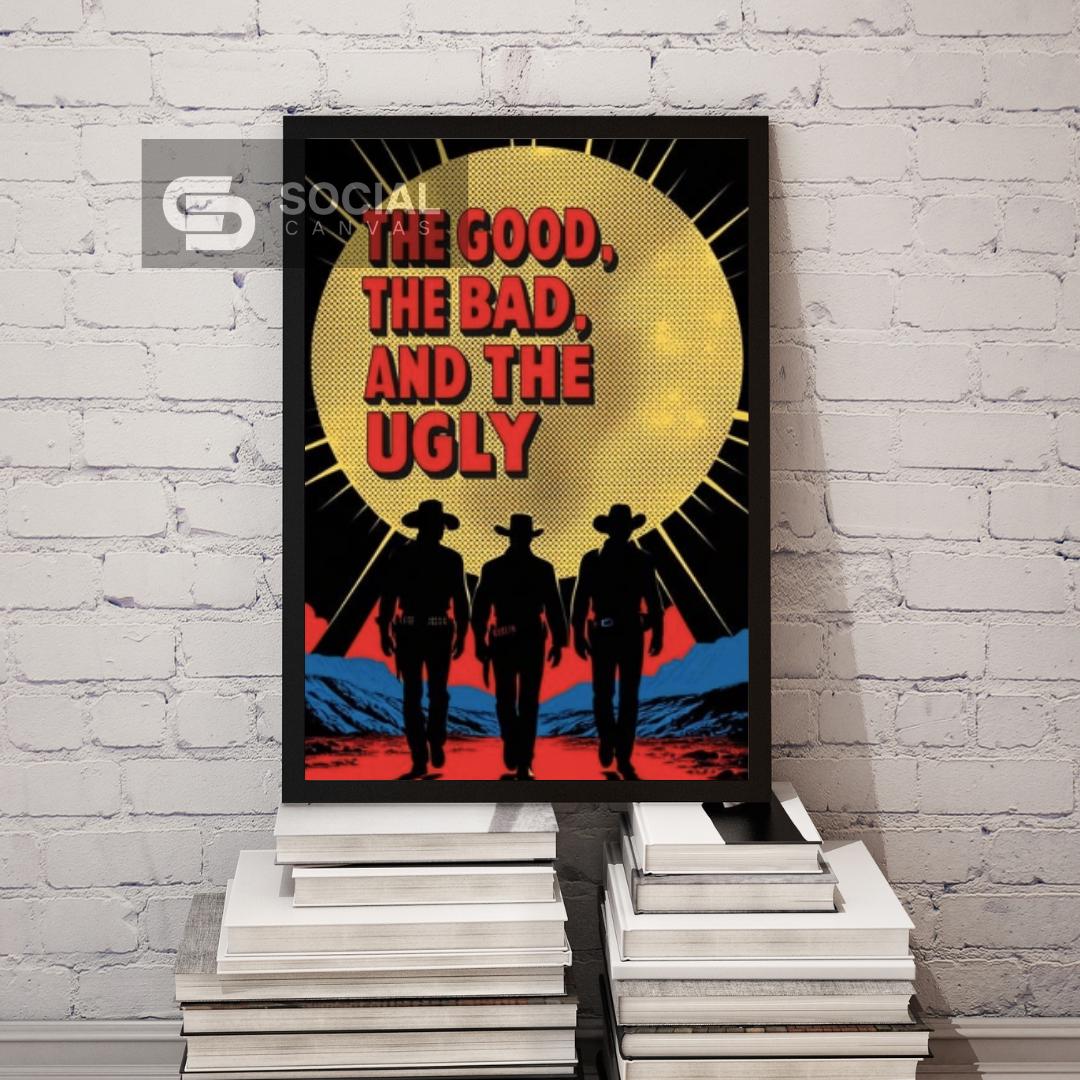 The Good, The Bad, and The Ugly Pop Art Poster - Classic Western Movie Wall Art Decor - Social Canvas