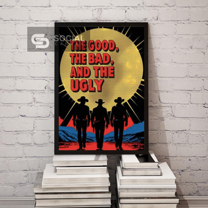 The Good, The Bad, and The Ugly Pop Art Poster - Classic Western Movie Wall Art Decor - Social Canvas