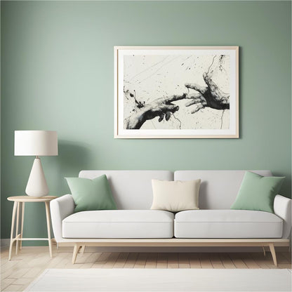 Dynamic Abstract Hand Art Print | Black and White Splatter Painting | Modern Expressionist Wall Art for Home or Office - Social Canvas