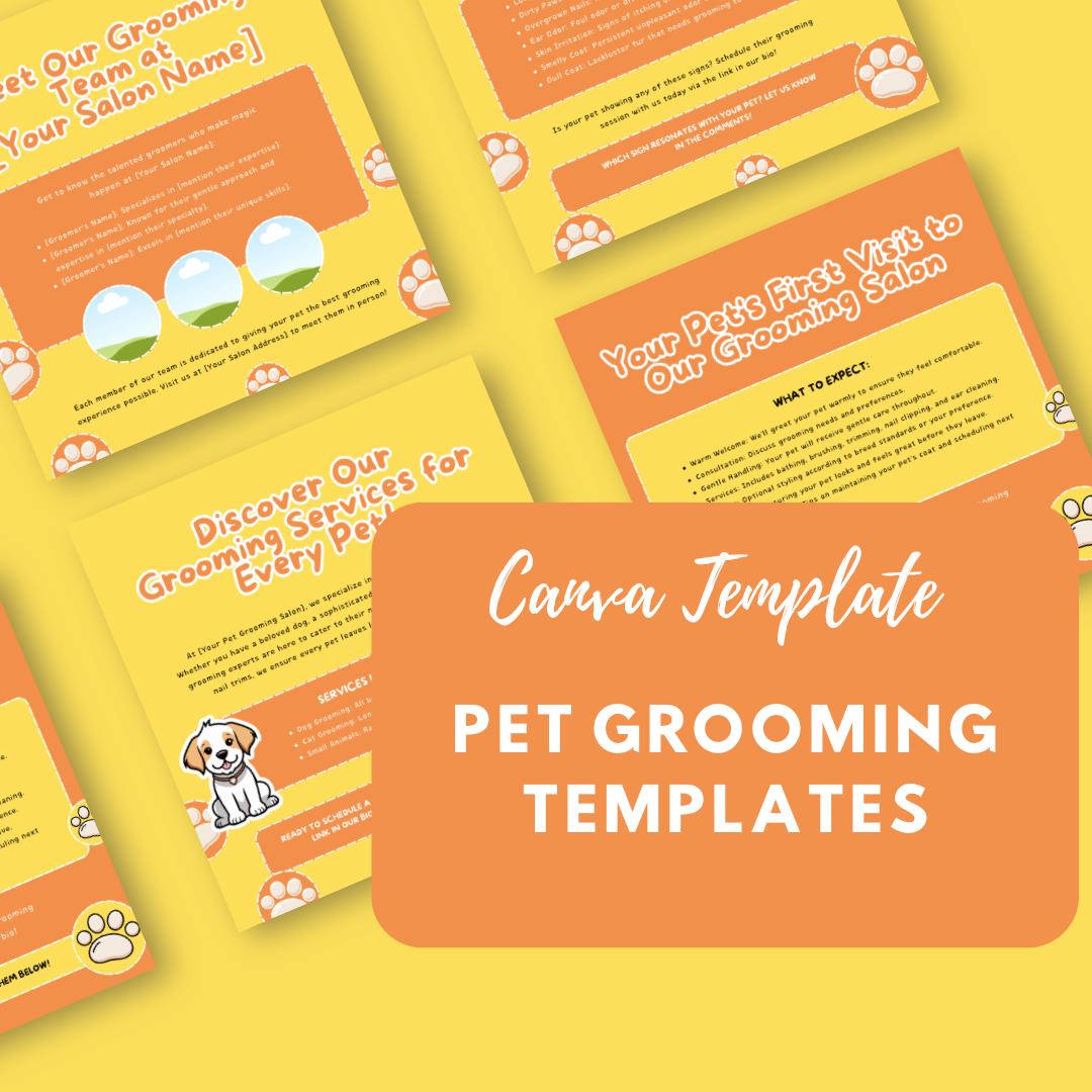 30 Pet Grooming Social Media Templates | Editable Canva Templates | Pet Care, Dog Grooming & Salon Marketing | Instant Download - Social Canvas