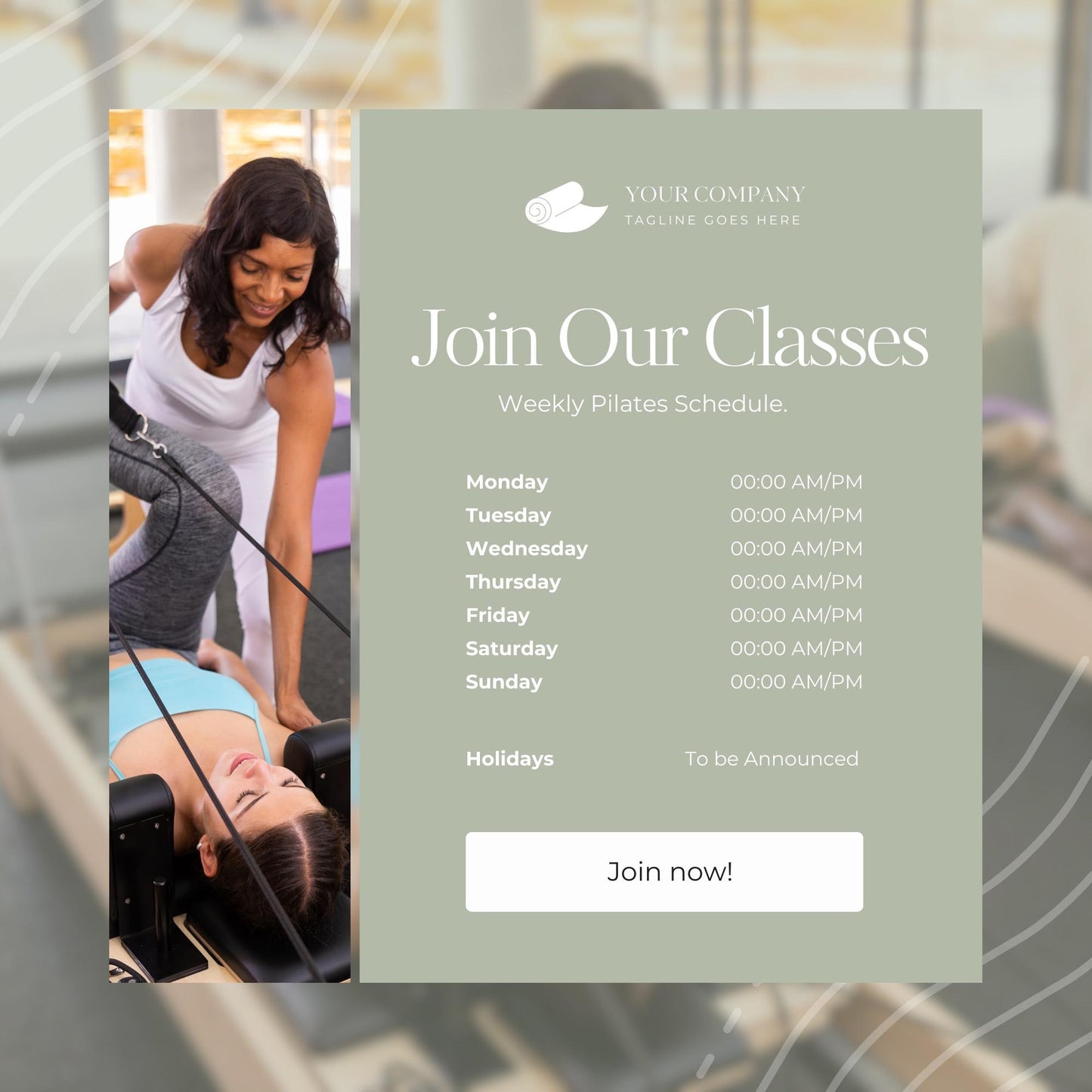 Pilates Social Media Templates | Fitness, Wellness & Studio Marketing Graphics | Social Media Planner |Analytics Guide - Social Canvas