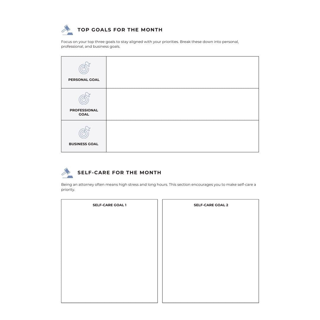 Attorney Planner | Case & Client Organizer | Law Firm Management and Billing Tracker - Social Canvas