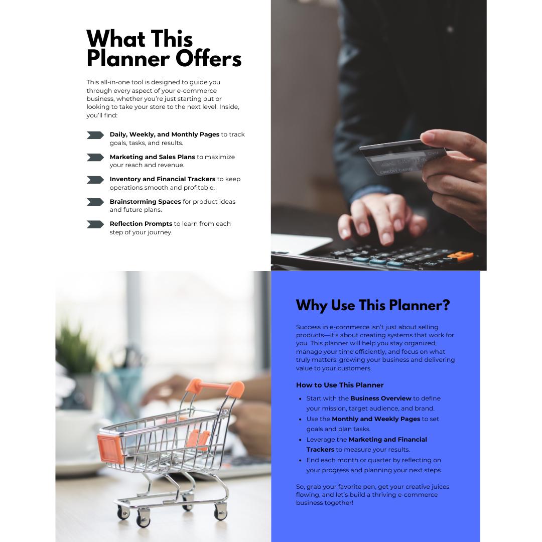 E-Commerce Business Planner | Digital Seller Organizer | Marketing & Inventory Tracker - Social Canvas