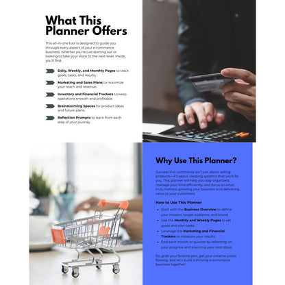 E-Commerce Business Planner | Digital Seller Organizer | Marketing & Inventory Tracker - Social Canvas