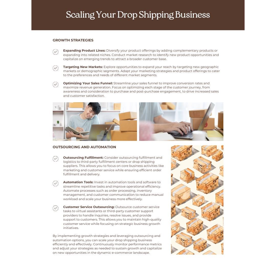 Drop Shipping Business Planner | E-Commerce Startup Guide | Supplier & Marketing Tracker - Social Canvas