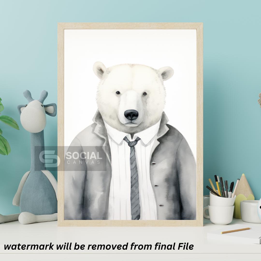 200 Kids Wall Art Prints | Majestic Winter Deer Art Print | Snowy Forest Wall Decor | Nature-Inspired Winter Wildlife Artwork | - Social Canvas