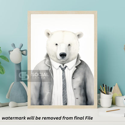 200 Kids Wall Art Prints | Majestic Winter Deer Art Print | Snowy Forest Wall Decor | Nature-Inspired Winter Wildlife Artwork | - Social Canvas