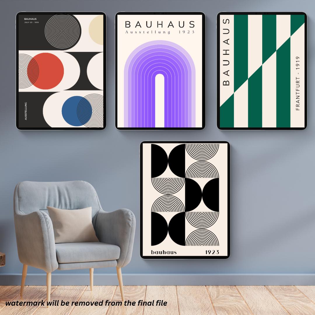 50 Bauhaus Exhibition Posters | Bauhaus Art Prints | 50 Printable Posters Bundle - Social Canvas