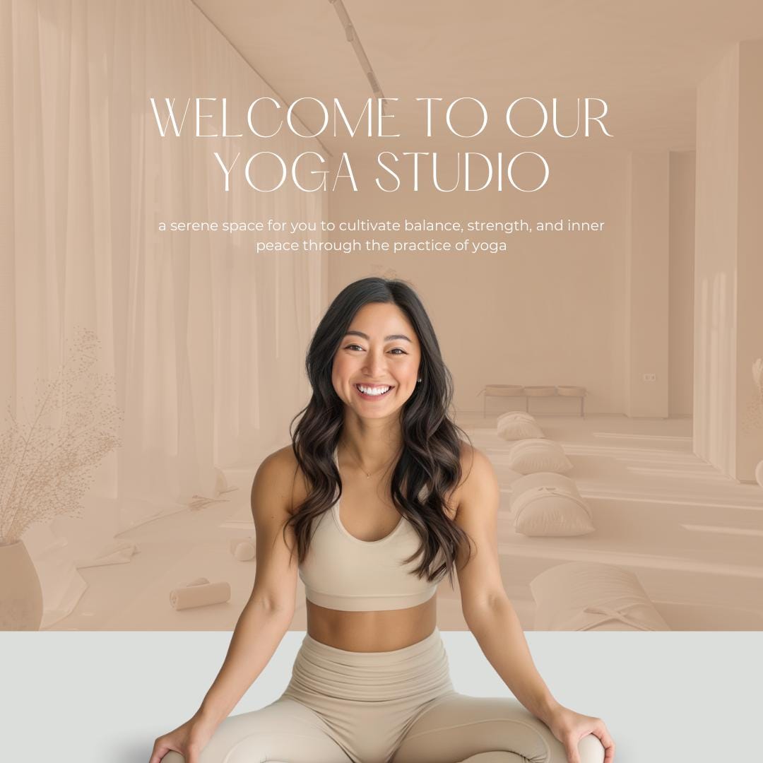 Yoga Studio Social Media Templates | Canva Marketing Kit for Instructors & Wellness Coaches - Social Canvas