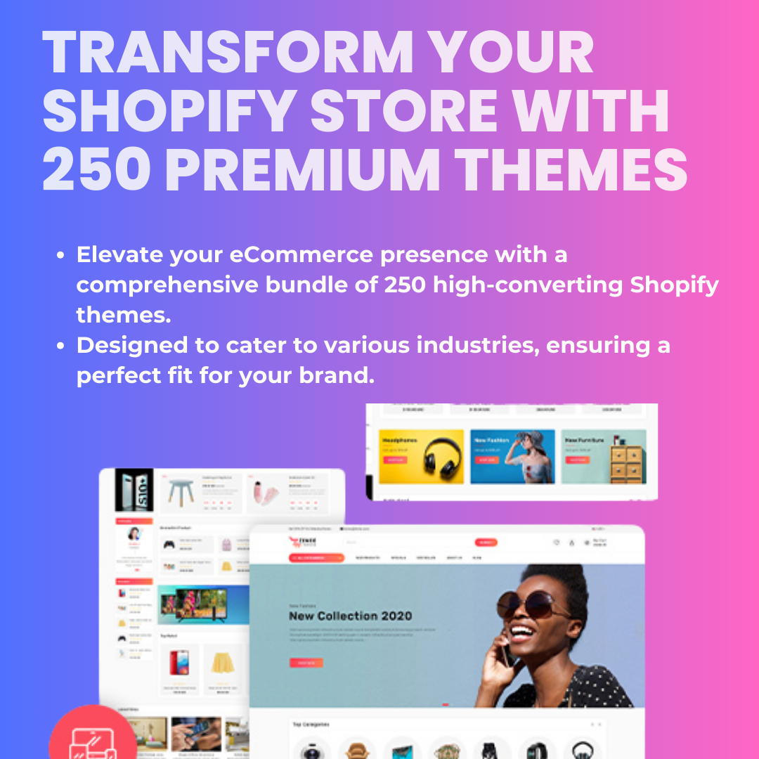 250 Premium Shopify Theme Bundle – High-Converting eCommerce Store Templates - Social Canvas