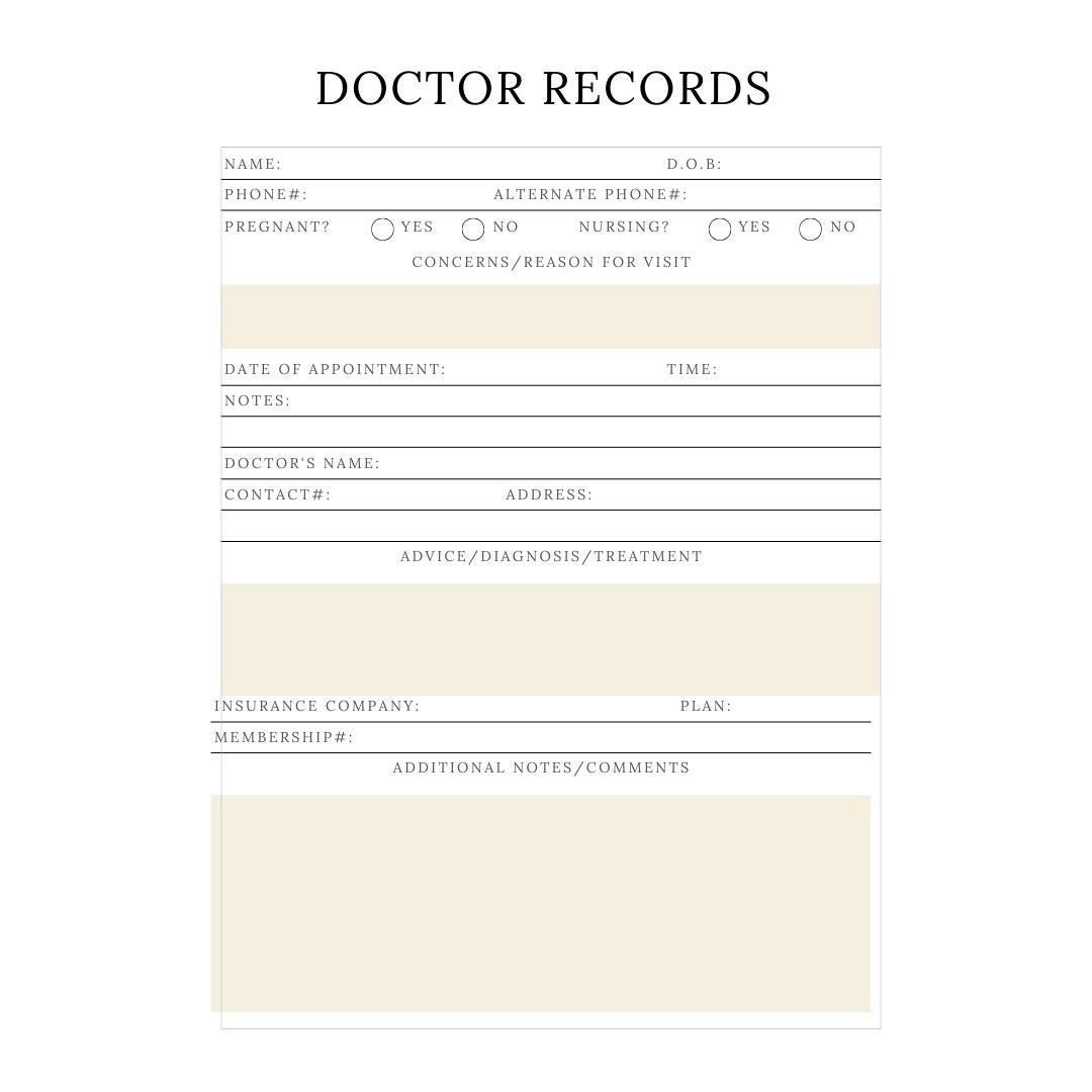 Medical Planner Canva Template | Printable Health Tracker | Doctor Appointment and Medication Log | Wellness and Symptom Journal - Social Canvas