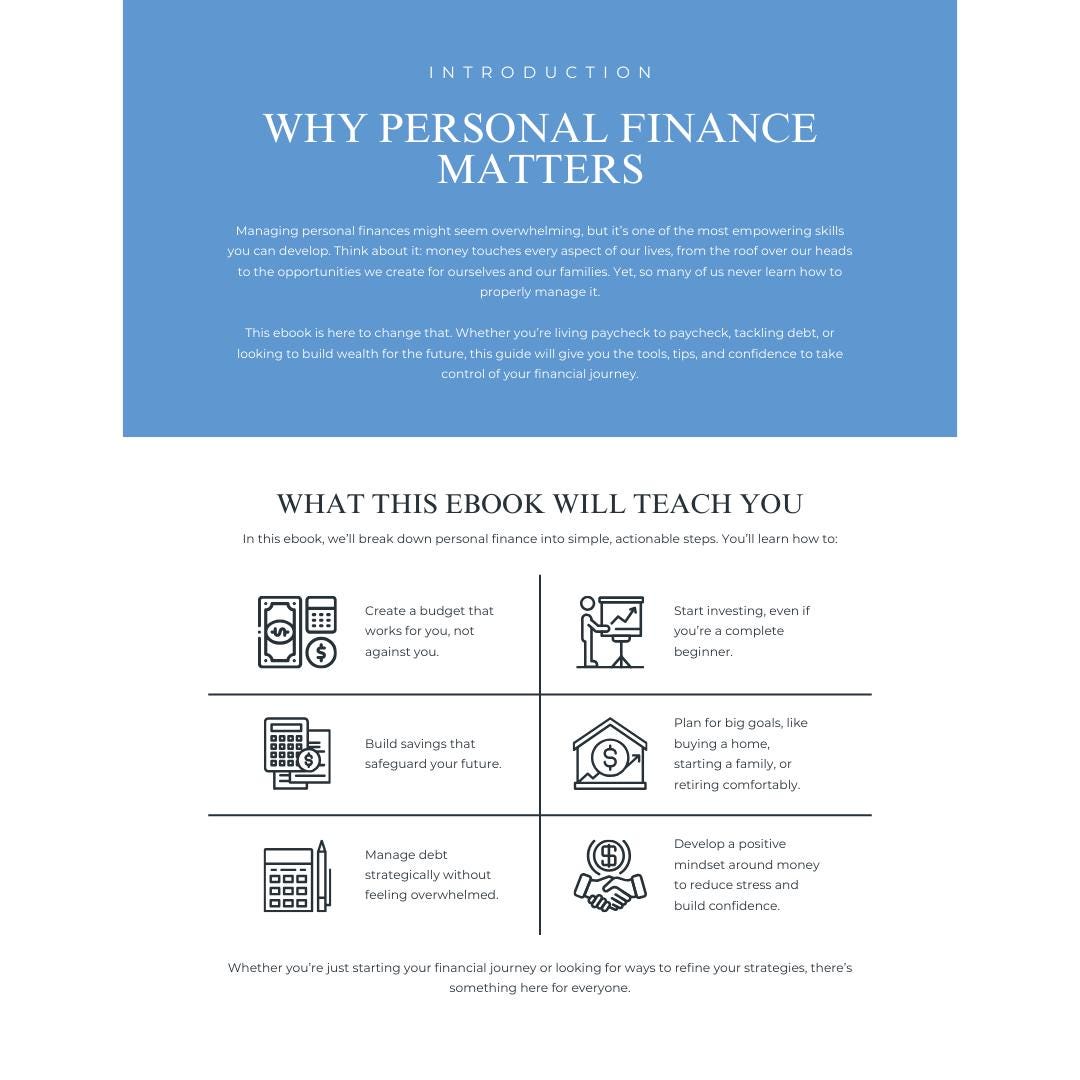 Personal Finance Ebook | Budgeting, Saving & Investing Guide for Financial Freedom - Social Canvas