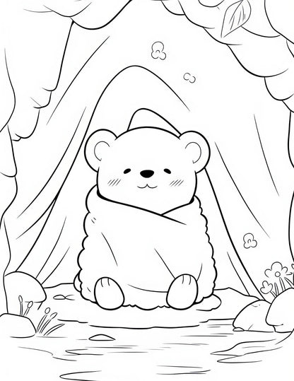 Cozy Animal Coloring Book | 25-Page Canva Template for Kids & Adults | Adorable Animal-Themed Coloring Pages | Digital Download - Social Canvas