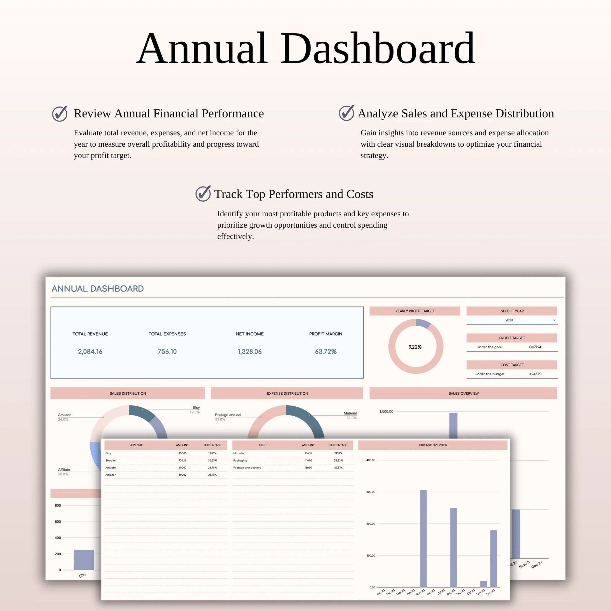 Small Business Bookkeeping Spreadsheet – Excel Template for Income & Expense Tracking (MRR) - Social Canvas
