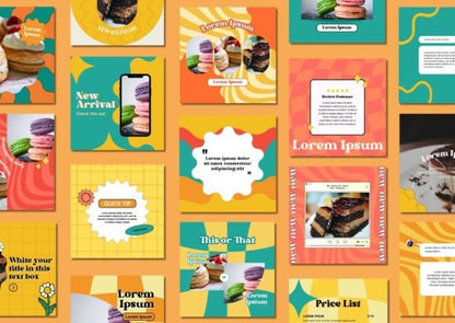 60 Dessert Retro Social Media Templates - Social Canvas