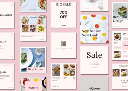 60 Food Blogger Social Media Templates - Social Canvas