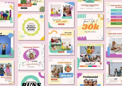 60 Kidszone Social Media Canva Templates - Social Canvas