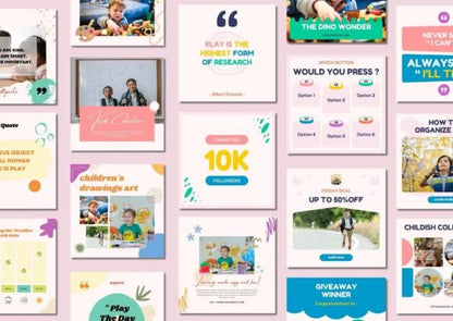 60 Kidszone Social Media Canva Templates - Social Canvas