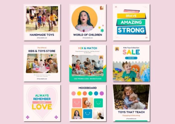 60 Kidszone Social Media Canva Templates - Social Canvas