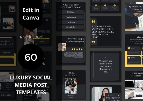 60 Luxury Social Media Canva Templates - Social Canvas