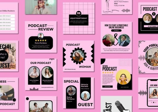 60 Podcast Social Media Canva Templates - Social Canvas
