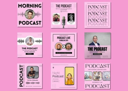 60 Podcast Social Media Canva Templates - Social Canvas