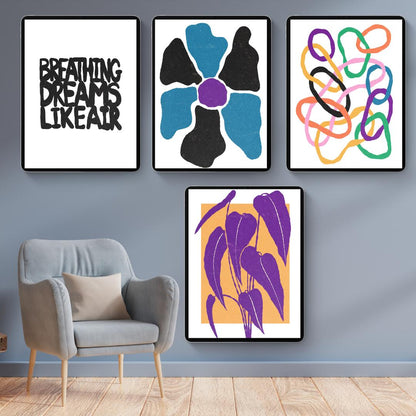 50 Modern Art Prints | Digital Wall Art | Printable Home & Office Decor | Abstract, Boho and Colorful Aesthetic Prints | Instant Download - Social Canvas