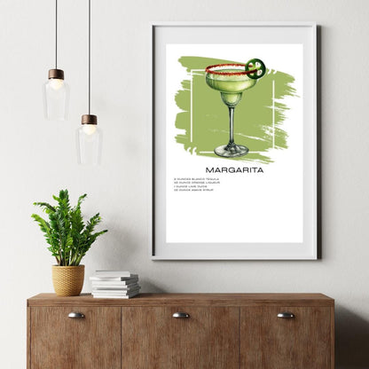 Margarita Cocktail Recipe Art Print - Vibrant Lime and Tequila Wall Decor - Social Canvas