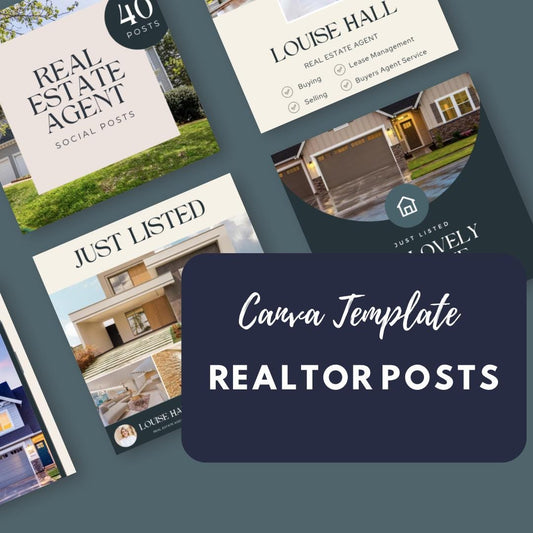 Realtor Social Media Canva Templates | Real Estate Agent Marketing Kit for Instagram & Pinterest - Social Canvas