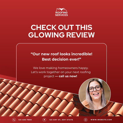 30 Roofing Social Media Templates | Editable Canva Marketing Graphics | Roofing Business Instagram & Facebook Posts | Instant Download - Social Canvas