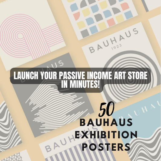 50 Bauhaus Exhibition Posters | Resellable Digital Art Bundle + Canva Guide +  Product Listing Templates | MRR Digital Download - Social Canvas