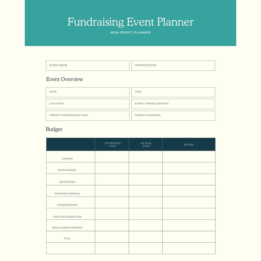 Non-Profit Planner | Fundraising, Grant Tracking & Organizational Management Guide - Social Canvas