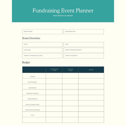 Non-Profit Planner | Fundraising, Grant Tracking & Organizational Management Guide - Social Canvas