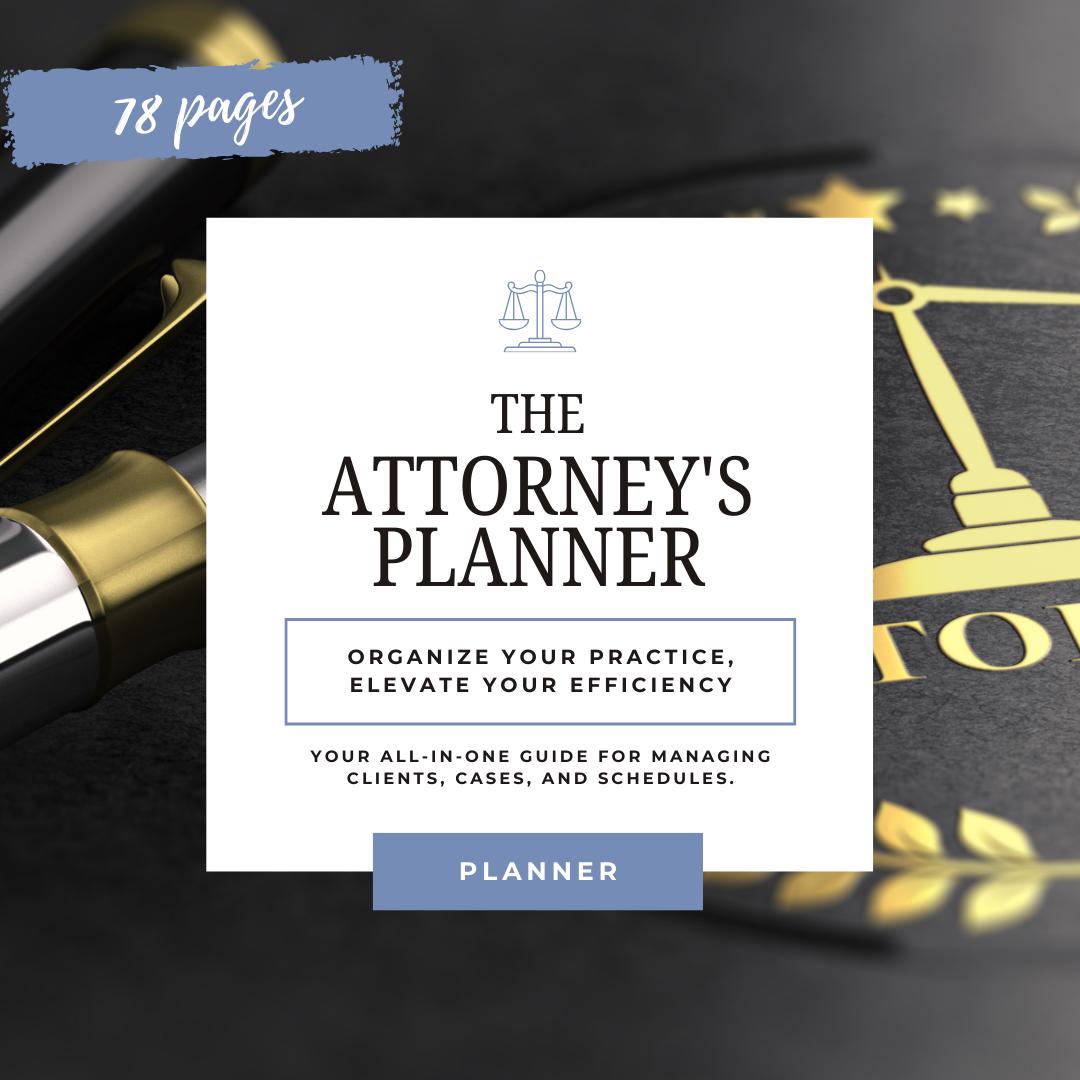Attorney Planner | Case & Client Organizer | Law Firm Management and Billing Tracker - Social Canvas