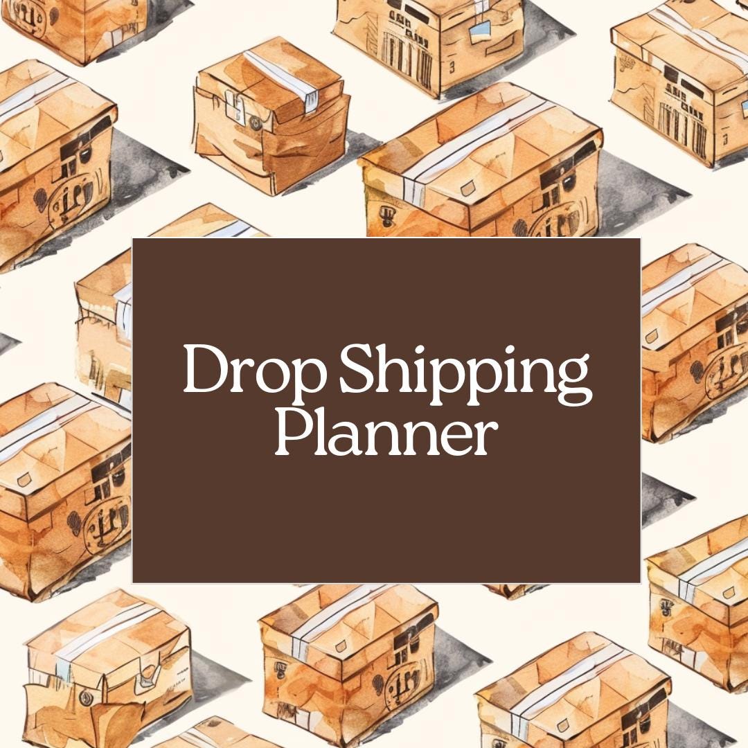 Drop Shipping Business Planner | E-Commerce Startup Guide | Supplier & Marketing Tracker - Social Canvas