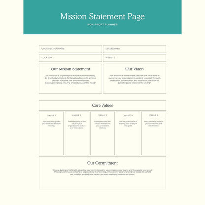Non-Profit Planner | Fundraising, Grant Tracking & Organizational Management Guide - Social Canvas