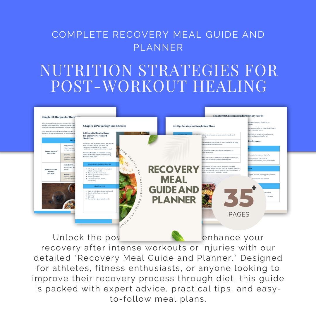 60 High Protein Snack Ideas eBook and Complete Recovery Meal Guide and Planner: Nutrition Strategies for Post-Workout Healing - Social Canvas