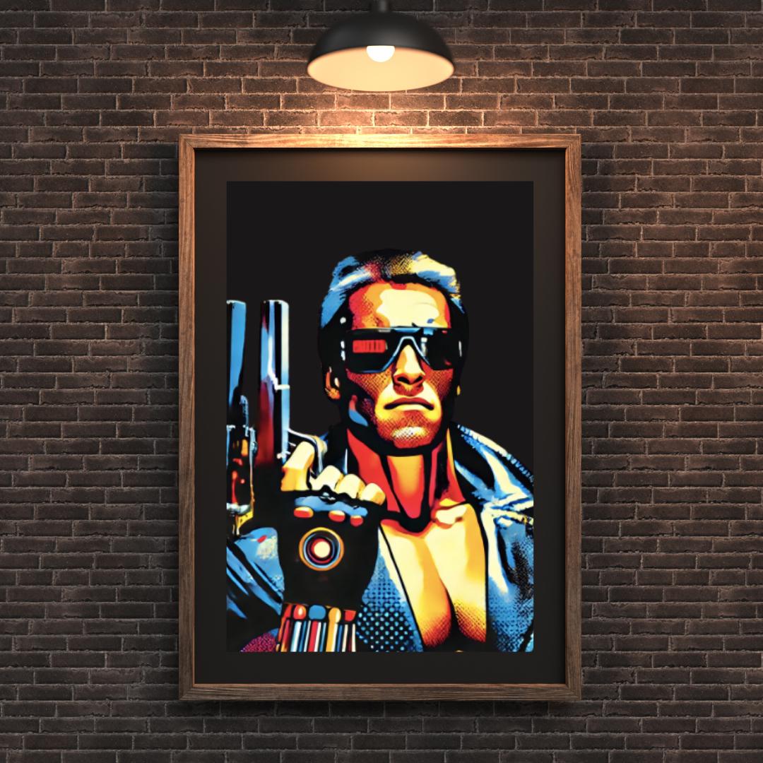 Terminator Style Pop Art Poster - Iconic Sci-Fi Movie Wall Decor - Social Canvas