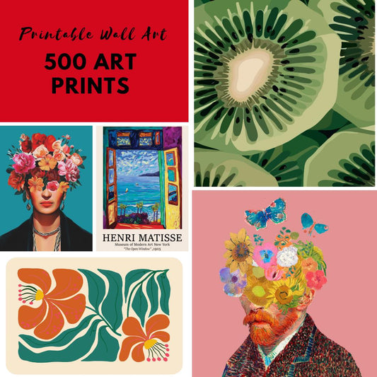 500 Printable Art Prints | Digital Wall Art Bundle | Instant Download | Home Decor | Vintage, Abstract, Modern, Boho & Floral Prints - Social Canvas