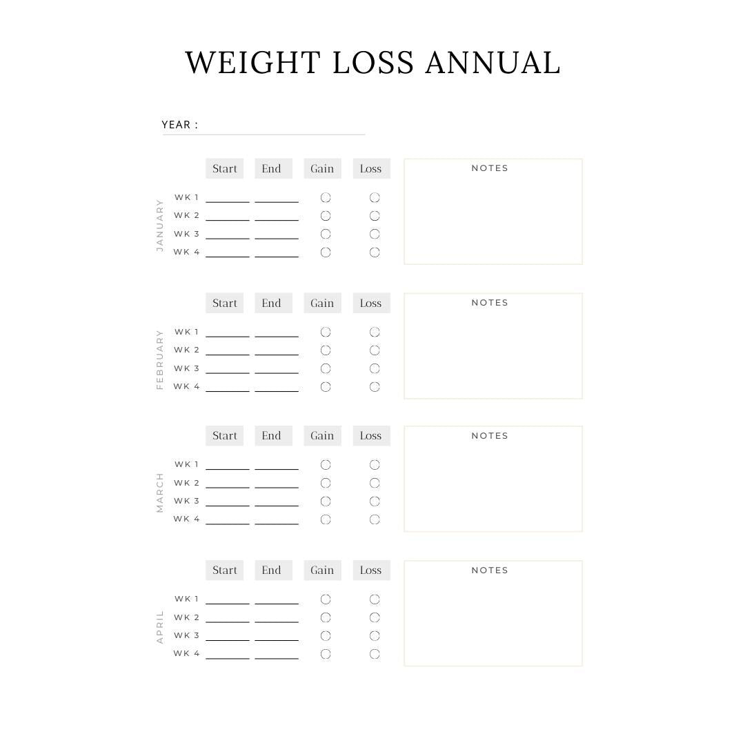 Weight Loss Planner Canva Template | Fitness Tracker | Meal & Exercise Log | Goal Setting Journal | Digital Download - Social Canvas