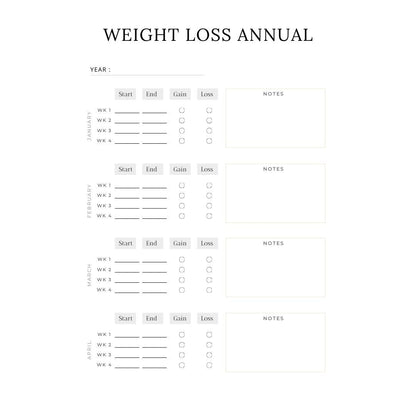 Weight Loss Planner Canva Template | Fitness Tracker | Meal & Exercise Log | Goal Setting Journal | Digital Download - Social Canvas